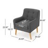 Mid-Century Modern Accent Chair,Tufted Fabric Armchair with Solid Wood Legs for Living Room,Bedroom or Office-Baofuwish - 4 of 4