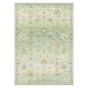 Lahome Vintage Full Coverage Classic Short Pile Velvet Rectangular Indoor Area Rug - 1 of 4