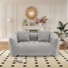 AENKYO Double Bean Bag Sofa Chair with Armrests, High Resilience Foam Chenille Chair for Two People Bedroom,Gaming,Reading - 2 of 4