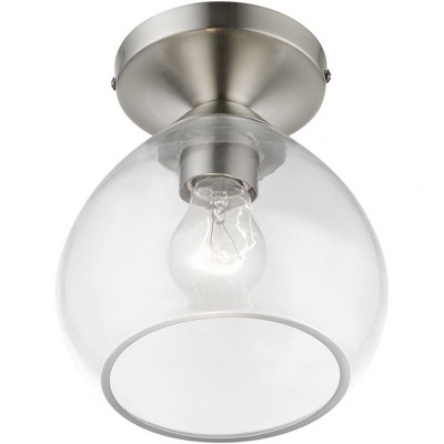 Catania Brushed Nickel 8'' Glass Semi-Flush Mount Light