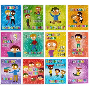 Bright Creations 12 Pack Class Rules Posters for Preschool, Classroom Teacher Supplies, 8.5 x 11 in - 1 of 4
