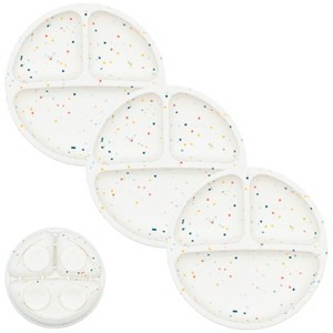 WeeSprout Suction Plates for Babies & Toddlers | 100% Silicone | Plates Stay Put with Suction Feature | Divided Design | 3 Pack - 1 of 4