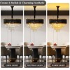 Whizmax Modern New Crystal Chandelier, Black and Gold Glass Lamp, Suitable for Bedroom, Living Room, Study Room - 4 of 4
