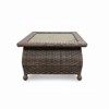 Richmond Truffle Wicker Coffee Table with Glass Top Outdoor Furniture, 40 in L x 22 in W 18 in H - 3 of 4