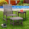 Jiallo Vineyard Collection Conversation set Armchair, Ottoman and End Table - 2 of 4