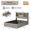 Storage Wooden Bed Frame with Bookcase Headboard and 4 Large Drawers - 2 of 4