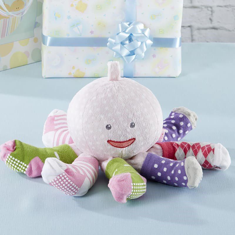 Baby Aspen "Mrs. Sock T. Pus" Plush Plus Octopus with 4 Pairs of Socks (Pink) | BA15004PK, 2 of 7