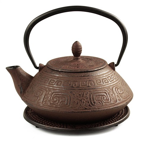 BigKitchen Tetsubin Cast Iron 40 oz Aztec Teapot