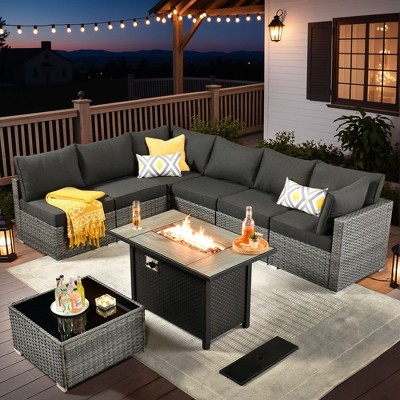 XIZZI Modular Outdoor Patio Furniture Set w/ Optional Coffee Table, Swivel Chair & Firepit - All-Weather, Waterproof & UV-Resistant