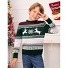 Christmas Sweater Long Sleeve Crew Neck Knitted Holiday Pullover Reindeer for Kids - 2 of 4