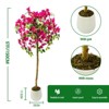 Bougainvillea Artificial Tree, 5FT Faux Planter Potted Fake Tree with Blooming Pink Flowers, Artificial Plants for Front Door Porch Patio - 2 of 4