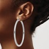 Black Bow Jewelry 4mm x 65mm 14k White Gold Classic Round Hoop Earrings - 3 of 4