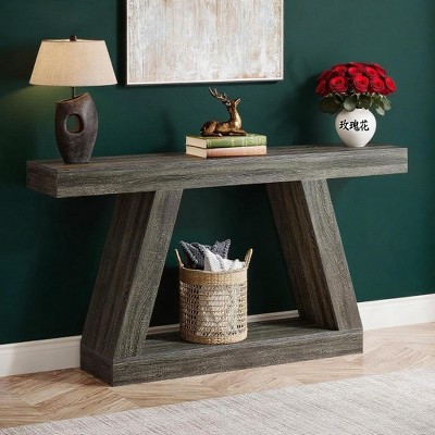 KTMBDW 55 Inches Long Console Table for Entryway, Sofa Table Behind Couch, Wooden Entry Table Foyer Hallway Table for Living Room