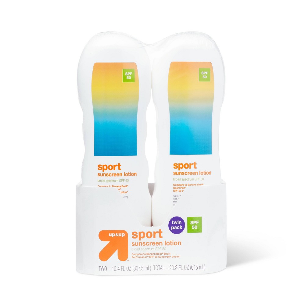 Photos - Sun Skin Care Sport Sunscreen Lotion - SPF50 - 20.8 fl oz/2pk - up & up™