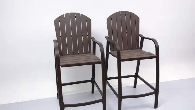 2pc Outdoor Counter Height Bar Stools - Brown - Crestlive Products, 2 of 10, play video