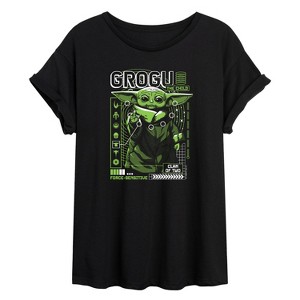 Women's - Star Wars - The Mandalorian Grogu Digital Oversized Graphic T-Shirt - 1 of 4