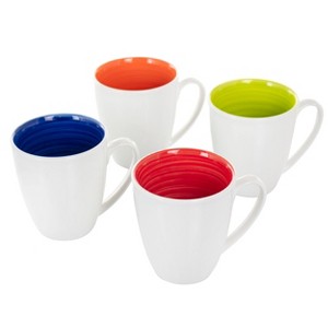 Gibson Home Crenshaw 4 Piece 12 Ounce Ceramic Mug Set in Assorted Colors - 1 of 4