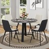 5 PCS Round Dining Table Set Modern Dining Set Kitchen Table Set with 4 Upholstered Chairs, Black/Gray/White/Brown-Modernluxe - 2 of 4