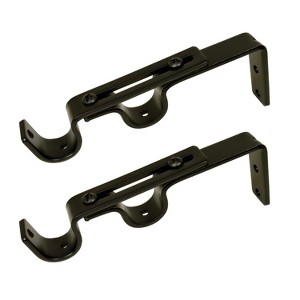 Versailles Double Strong Hold Wall Brackets Projection Pair Black - 1 of 4