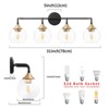 POWLIG 30.71-in 4-Light Black Gold Modern Dimmable Bathroom Vanity Light with Clear Glass Shade - 3 of 4