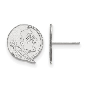 Black Bow Jewelry 10k White Gold Florida State Seminoles NCAA Post Earrings - 1 of 3