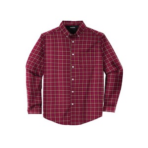 KingSize Men's Big & Tall Long Sleeve Wrinkle-Free Plaid Shirt - 1 of 4