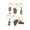Twine Antiqued Farmhouse Decor Wine Charms and Drink Markers for Wine Glasses, 6 Count - 4 of 4