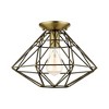 Livex Lighting Geometric 1 - Light Flush Mount in  Antique Brass - 3 of 4