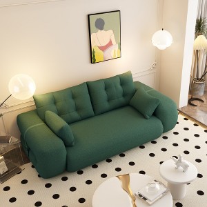 Lycvki 78.7" Multi-Functional Foldable Sofa Bed 3-in-1,Teddy Fabric Foam-Filled - 1 of 4