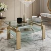 KWPZQEB 2-Tier Modern Coffee Table with Storage Shelf, Rectangle Metal Side Table End Table for Small Apartment, Living Room - 3 of 4