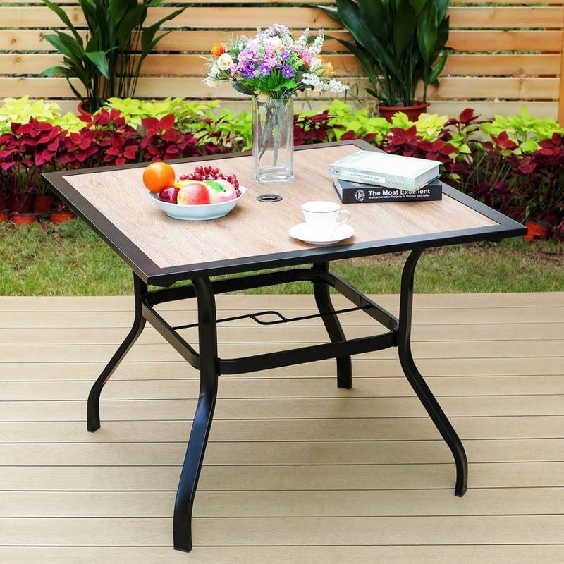 5pc Patio Set with Square Steel Table &#38; Lightweight Aluminum Frame Sling Chairs - Captiva Designs, 3 of 10