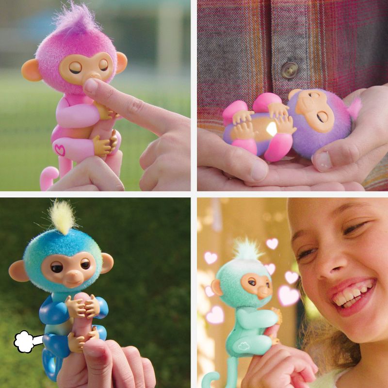 Fingerlings 2023 NEW Interactive Baby Monkey Reacts to Touch 70+ Sounds &#38; Reactions Leo Blue, 4 of 9