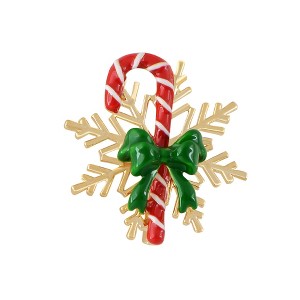 Anna-Kaci Golden Tone Christmas Brooch Pins Sparkly Rhinestones Enamel Lapel Pin for Women - 1 of 4
