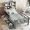Bellemave Twin Platform Bed with Chalkboard,Solid Wood Platform Bed with Storage Drawers and Shelves,Childlike Fun and Space-saving Design,Gray - 3 of 4
