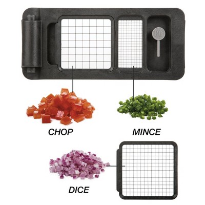 Black 3-Cup Stainless Steel and Plastic Commercial Vegetable Chopper