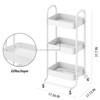 SKONYON 3 Tier Rolling Cart Utility Cart with Lockable Wheels Rolling Metal Storage Easy Move - 3 of 4