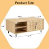 Homy Casa Rectangular Coffee Table with Storage Cabinet and Open Shelf for Living Room, Oak - 3 of 4