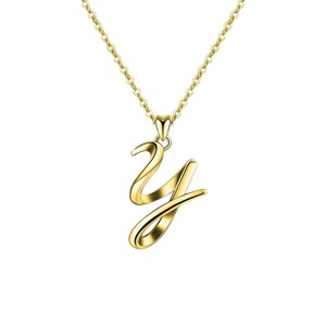 Elegant personalized touch: Stylish 14K Gold plated initial necklace. Adds sophistication and meaning to your look. - 1 of 2