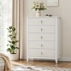 Fluted White Dresser for Bedroom, 43" Tall Storage Dresser Tower with 5 Drawers, Modern Chest of Drawers, Storage Organizer Unit for Closet, Entryway - 3 of 4