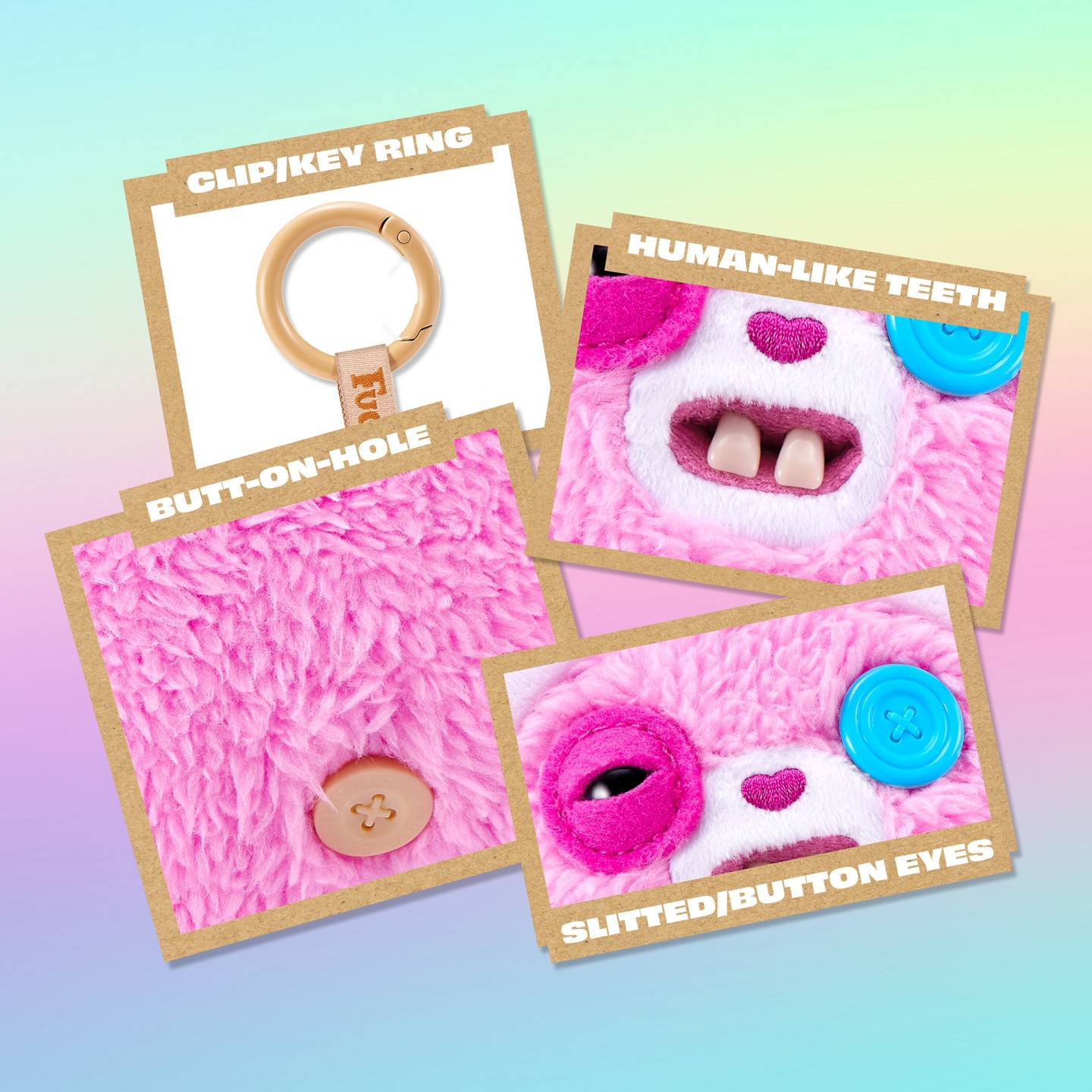 Детские мягкие игрушки Fuggler Care Bears Keyring Charms 5" — фото 7