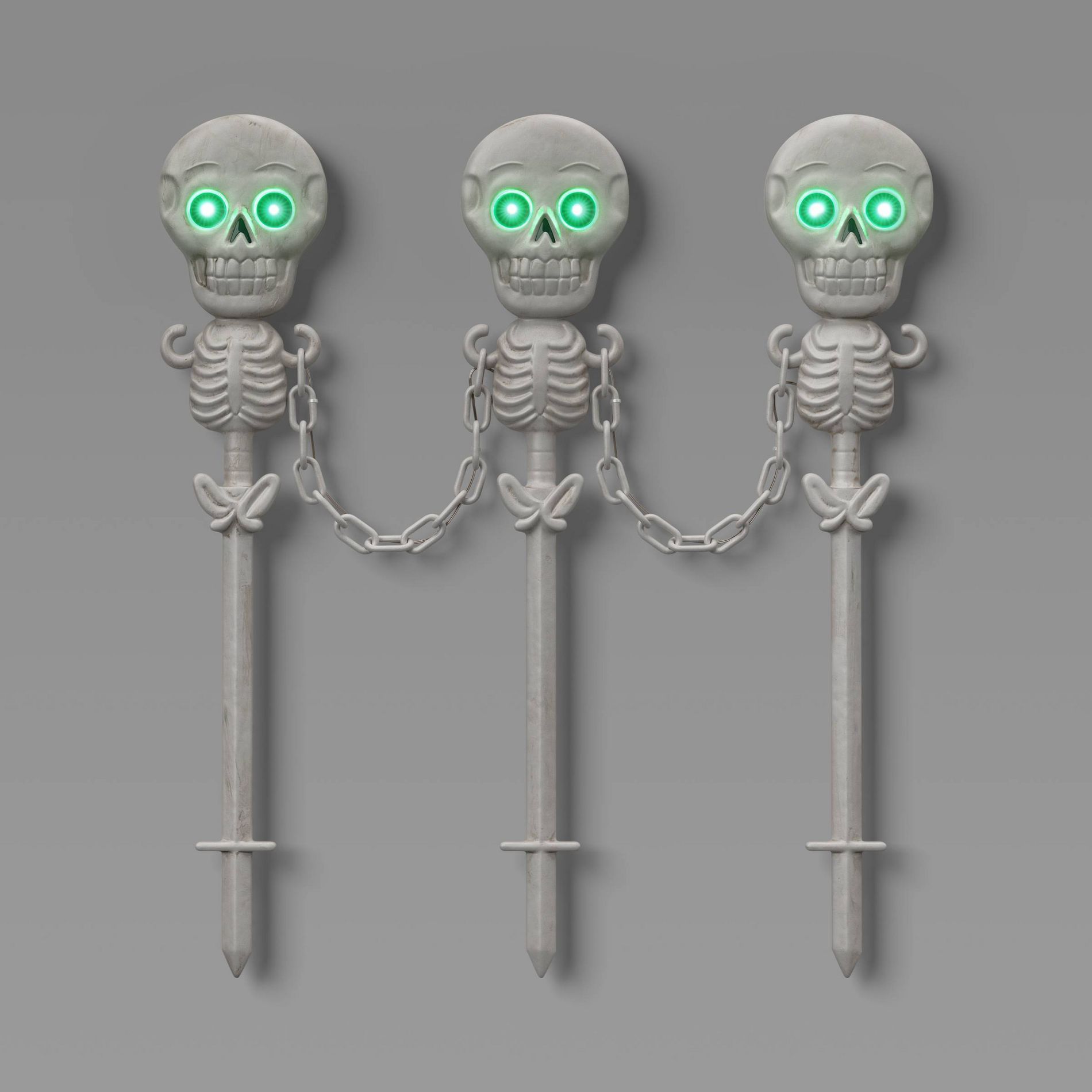 49" Skeletons Fence Stakes Halloween Decorative Prop Off-White - Hyde and EEK! Boutique™