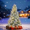 6FT Pre-Lit Snow Flocked Christmas Tree, Hinged Artificial Spruce with 300 LED Lights, 8 Modes & 790 Branch Tips for Holiday Décor - 3 of 4