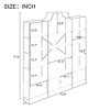 Vynxaria 78-Inch Gold Frame Bookshelf with Storage Cabinet and X Bar Design - 4 of 4