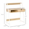 INFURNIC Desks Home Office Computer Desk with Storage Drawer Display Shelf and Space Saving Design, Brown, 31.5"*19.75"*39.25" - 3 of 4