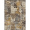 HomeRoots 8' X 10' Brown Beige And Charcoal Abstract Washable Indoor Outdoor Area Rug - 3 of 4