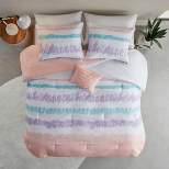 Naomi Tie Dye Seersucker Comforter & Sham Set Pink/Purple