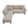 90" Terry Fabric Modern L Shaped Sectional Sofa, 5 Seater Sofa Set with Chaise Lounge and 3 Pillows - ModernLuxe - image 4 of 4