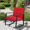 Outdoor Rattan Rocking Chair with Cushion - WELLFOR
 - 4 of 4