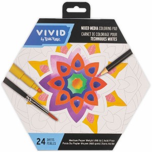 Vivid by Brea Reese: Mixed Media Coloring Pad - Mandala - 24 Shaped Sheets - 1 of 4