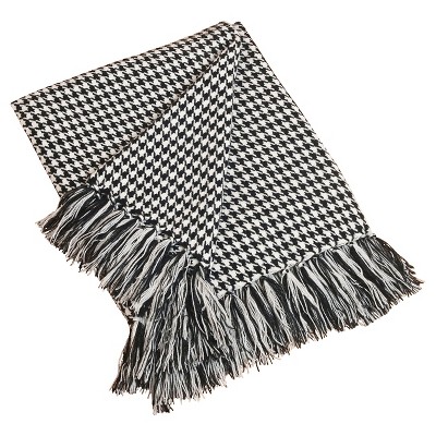 Black Houndstooth Throw (50"X60")